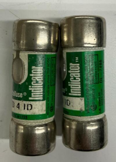 Littelfuse Indicator JTD-4-ID Lot of 2 Class J Time Delay 4-Amp Fuses