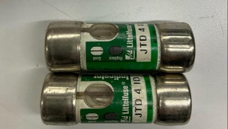 Littelfuse Indicator JTD-4-ID Lot of 2 Class J Time Delay 4-Amp Fuses