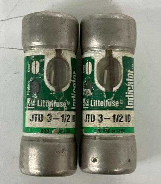 Littelfuse Indicator JTD-3-1/2-ID  3-1/2 Amp Time Delay Fuses Lot of 2 - 0