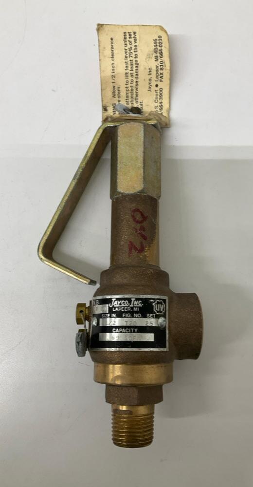 Jayco T2D Safety Relief Valve 1/2'', Set 25 PSI