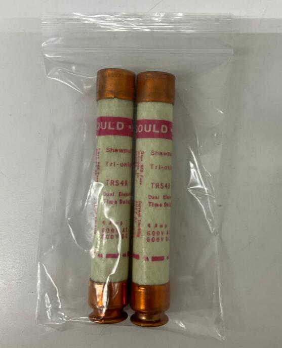 Gould Shawmut TRS4R Lot of 2 Time Delay Fuses 600VAC/DC