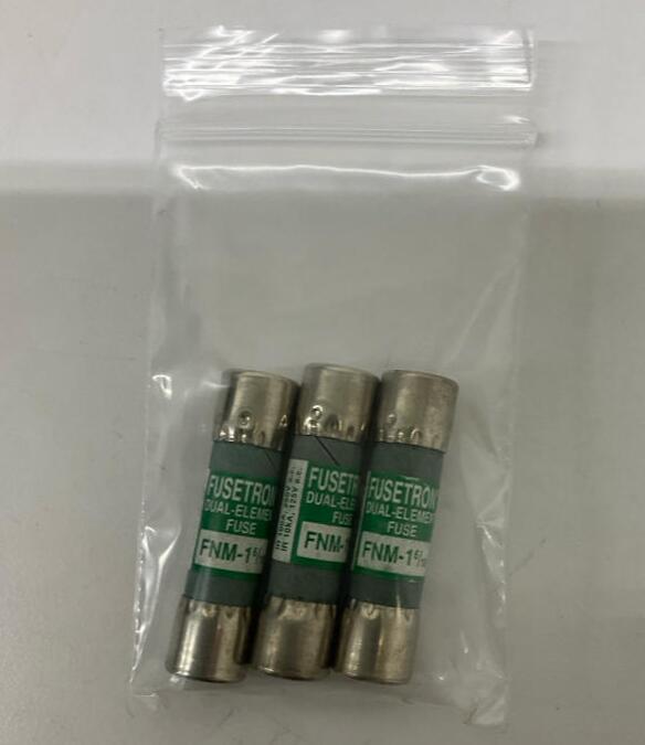 Bussmann Fusetron FNM-1-6/10 Lot of 3 Dual Element fuses 1.6-Amp