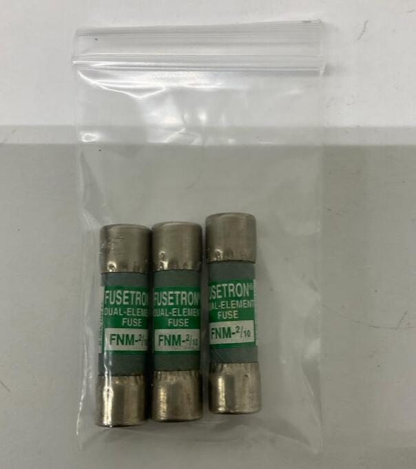 Bussmann Fusetron FNM-2/10 Lot of 3 Dual Element fuses .2-Amps