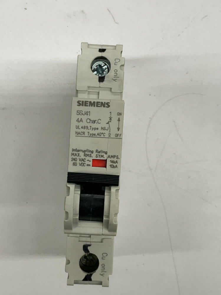 Siemens 5SJ4104-7HG40 4-Amp Circuit Breaker 60VDC, 240VAC