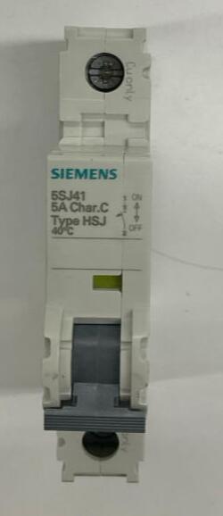 Siemens 5SJ4111-7HG40 5 Amp, 60VDC, 240VAC Circuit Breaker