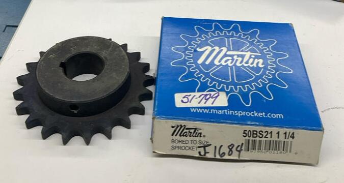 Martin 50BS21-1-1/4 #50 Chain 1-1/4" Bore Finished Sprocket 21 Teeth