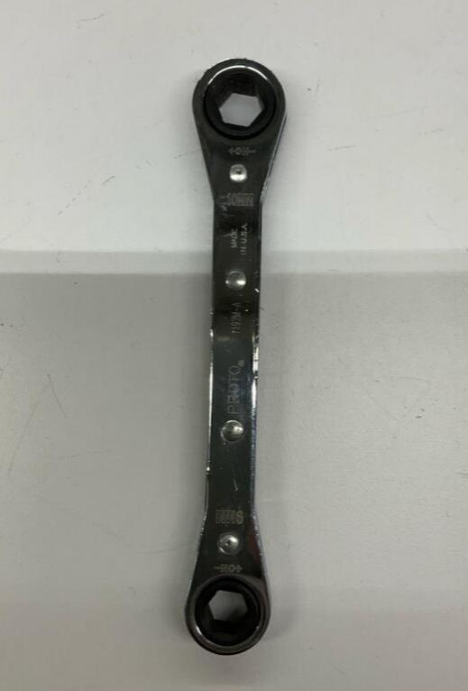 Proto 1192M-A  9mm x 10mm Flat Box 6-Point Ratchet Wrench - 0