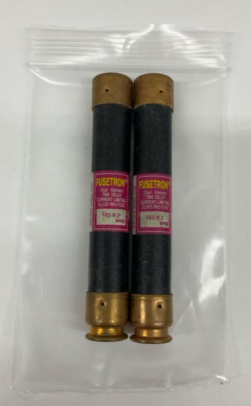 Bussmann FRS-R-2 Fusetron Lot of 2  2-Amp Fuses 600VAC, 300VDC