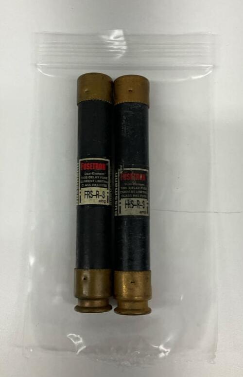 Bussmann FRS-R-3 Fusetron Lot of 2  3-Amp Fuses 600VAC, 300VDC