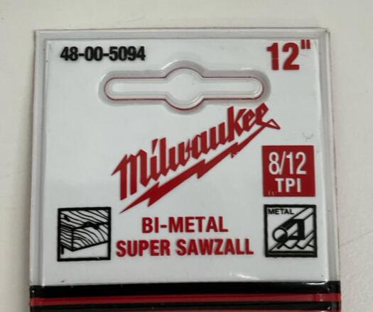 Milwaukee 48-00-5094  5-Pack 12'' 8/12 TPI Bi-Metal Sawzall Blades - 0