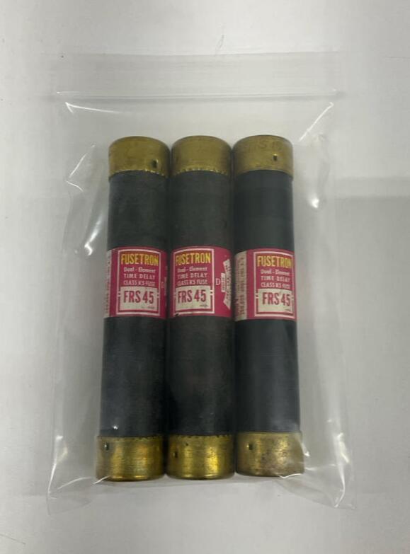 Bussmann FRS-45 Fusetron Lot of 3 Time Delay Fuses 45-Amp 600VAC