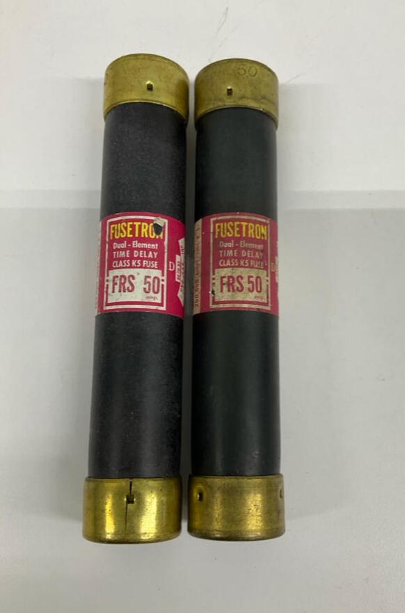 Bussmann FRS-50 Fusetron Lot of 2 Time Delay Fuses 600VAC