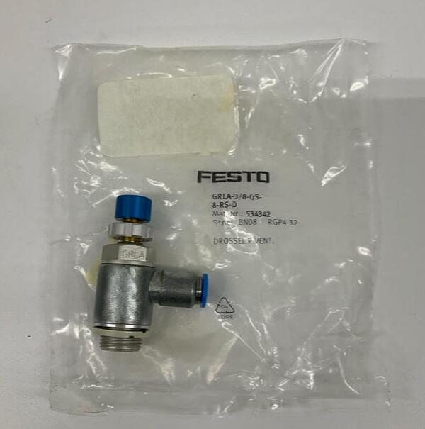 Festo  GRLA-3/8-QS-8-RS-D  One-Way Flow Control Valve 534342