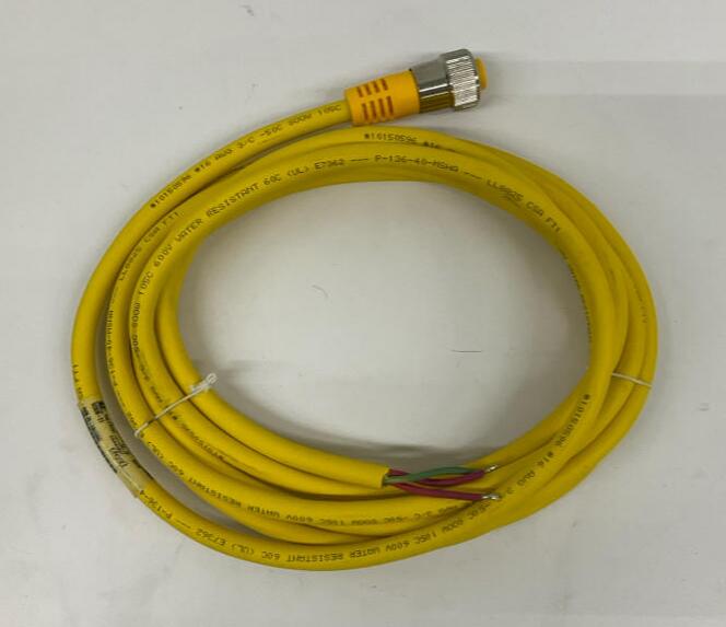 Turck  RKM35-4M/S600 Female 3-Pole Minifast Single End Cable 4-Meters U2038-21