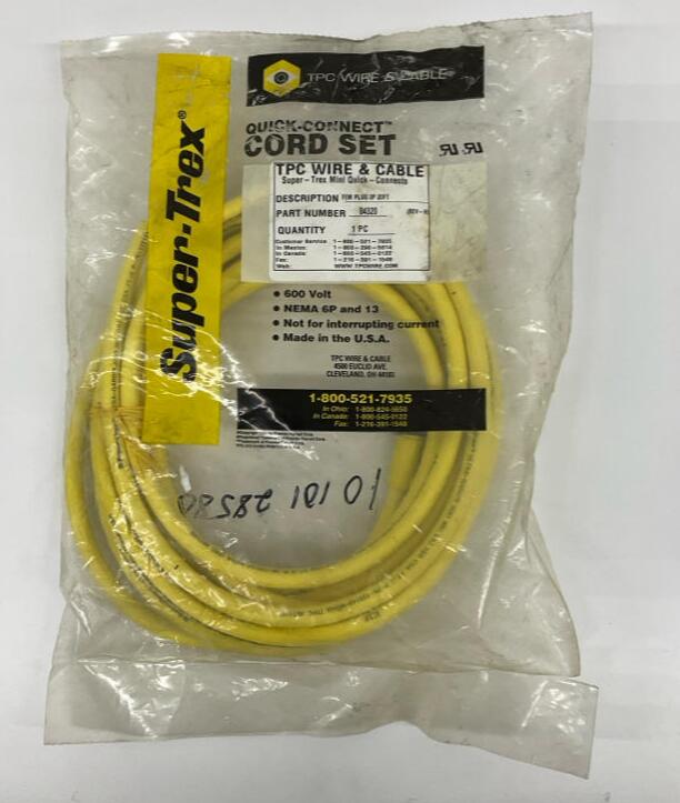 TPC Wire & Cable  84320  Female 3-Pole Single End Cordset  20 Ft.