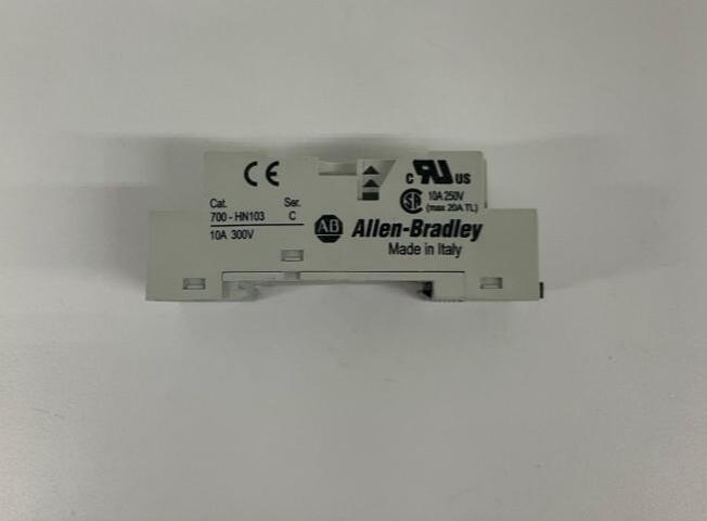 Allen Bradley  700-HN103  Ser. C 14-Pole Relay Socket 10A, 300V  DIN Mount