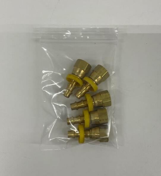 Parker  30682-5-4B  5-Pack 1/4 JIC x 1/4'' Hose Brass Push-Lok for 1/4'' ID Hose