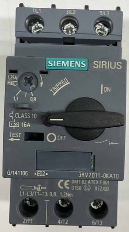 Siemens 3RV2011-0KA10 0.9-1.25A Motor Protector