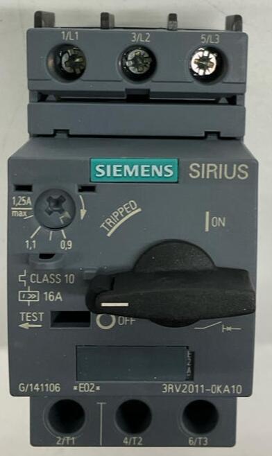 Siemens 3RV2011-0KA10 0.9-1.25A Motor Protector - 0