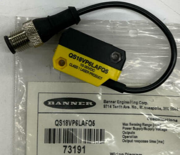 Banner QS18VP6LAFQ5 Photoelectric Sensor Sense 150mm 10-30VDC 73191