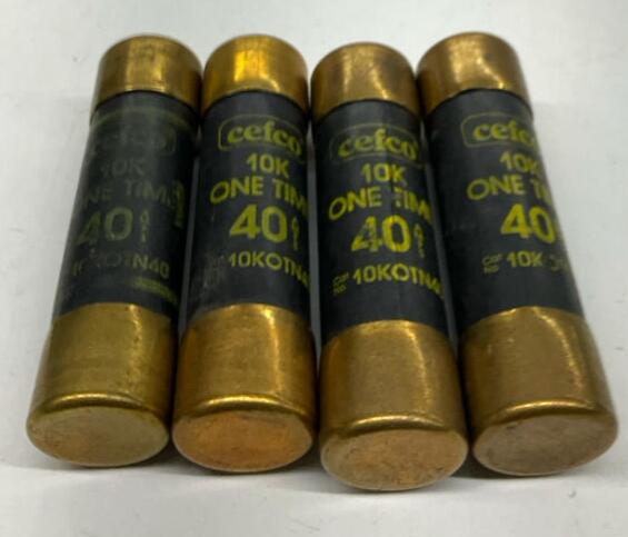 Cefco 10KOTN40 Lot of 4 One-Time Fuses 40 Amps, 10KA