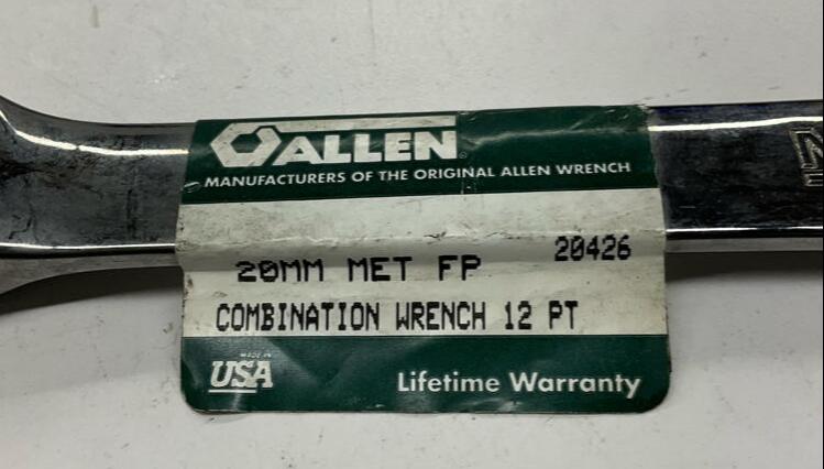 Allen 20426 12-Point Combination Wrench 20mm 10" Long