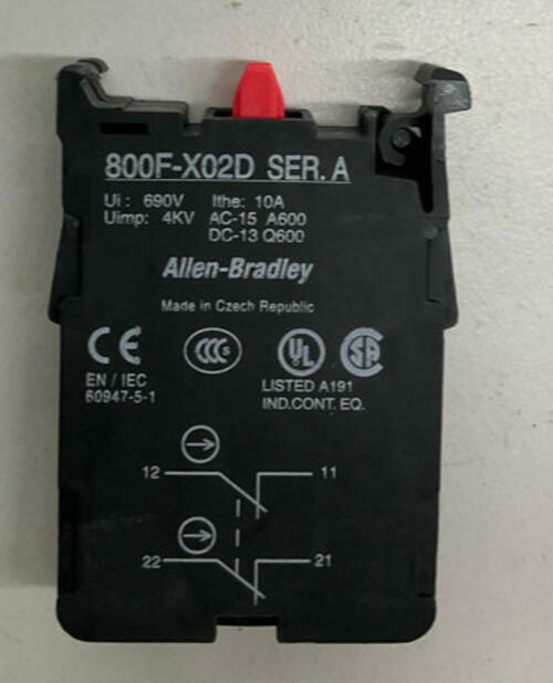 Allen Bradley 800FXO2D Ser. A. Contact Block 2 Normaly Closed