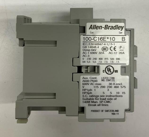 Allen Bradley 100-C16E #10 Ser B 24VDC Contactor 3-Phase 690VAC - 0