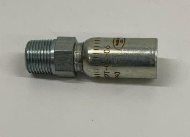 Kurt Hydraulics M-BSPT-04-06  1/4'' Hose ID Crimp x 3/8'' British 60° Pipe Rigid - 0