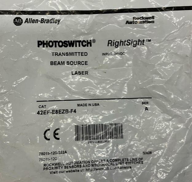 Allen Bradley 42EF-E8EZB-F4 Laser Transmitted Beam Sensor 24VDC