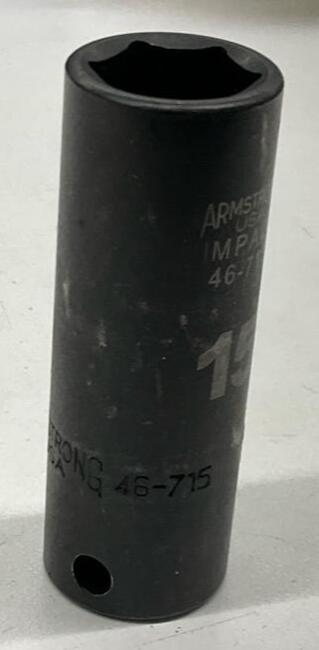 Armstrong 46-715 15mm Long 6-Point Impact Socket 3/8" Drive