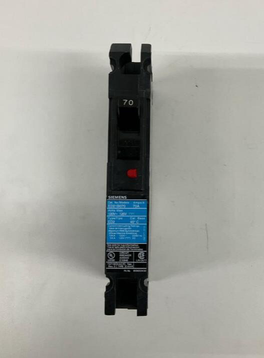 Siemens  ED21B070  70-Amp Circuit Breaker  120VAC  125VDC  Type ED2 - Very Good