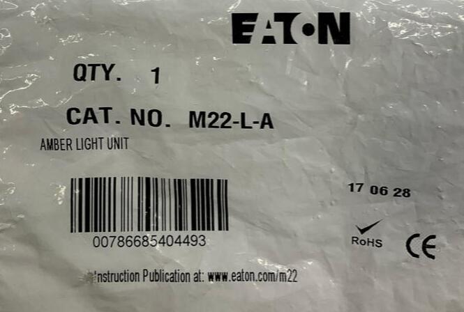 Eaton M22-L-A Amber Lamp/Light Unit - Like New