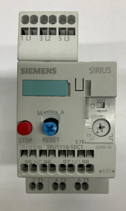 Siemens 3RU1116-1DC1 Motor Overload Relay 2.2-3.2 Amp - Like New - 0