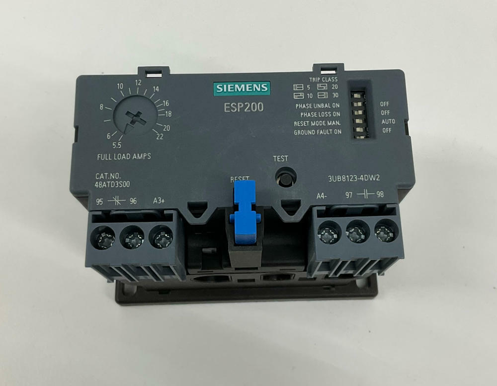 Siemens 48ATD3S00 ESP200 Solid State Overload Relay 5.5-22A - 0