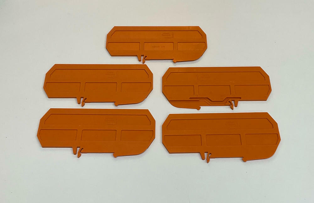 Wago 209-191 Package of 5 Terminal Block Separator 120mm Orange - Like New