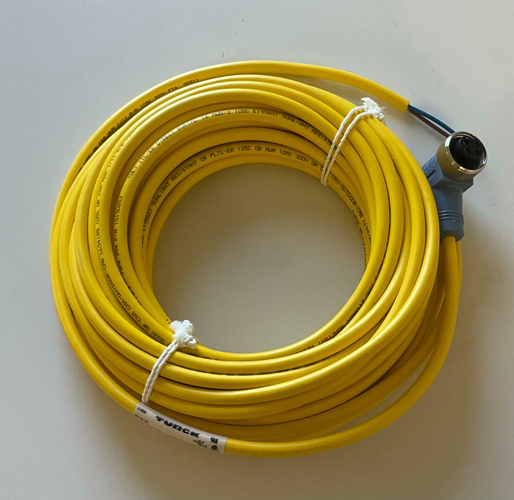 Turck  WKV-254-15  4-Pole Minifast  2 wire, Female 90° Single End Cable  15M - Like New