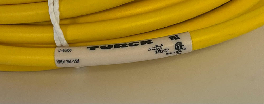 Turck  WKV-254-15  4-Pole Minifast  2 wire, Female 90° Single End Cable  15M - Like New