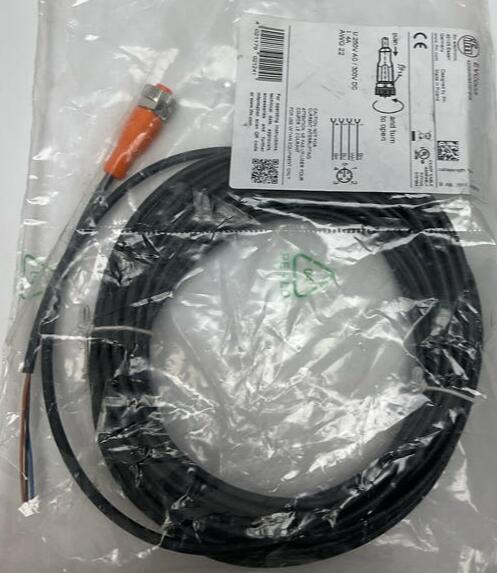 IFM EVC003 M12,  4-Wire Single End Cable, 10-Meters - Like New