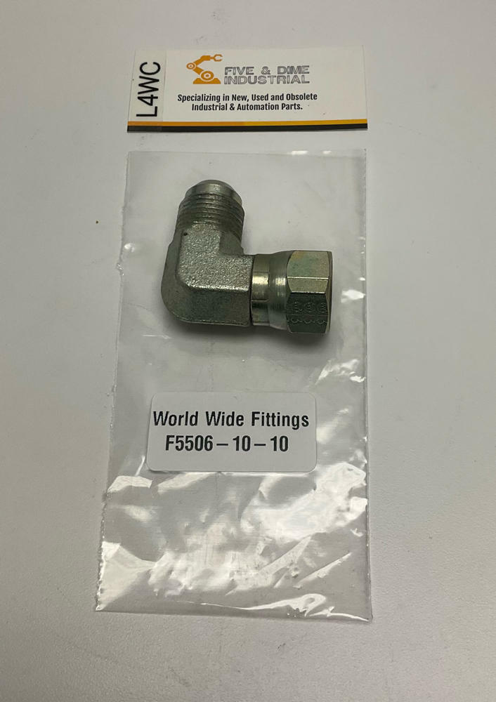 World Wide Fittings  F5506-10-10  90° Swivel Elbow  37° JIC Hydraulic fitting - Like New