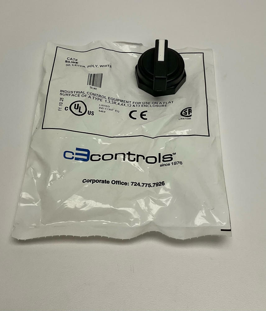 C3 Controls  SLWE  30mm Poly White Lever for use on Flat Type - Like New - 0