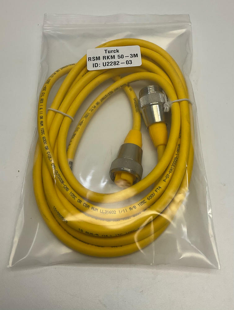 Turck  RSM-RKM-50-3M  7/8'' Minifast 5-Pin Male/Female Straight Cable  U2282-03 - Like New - 0