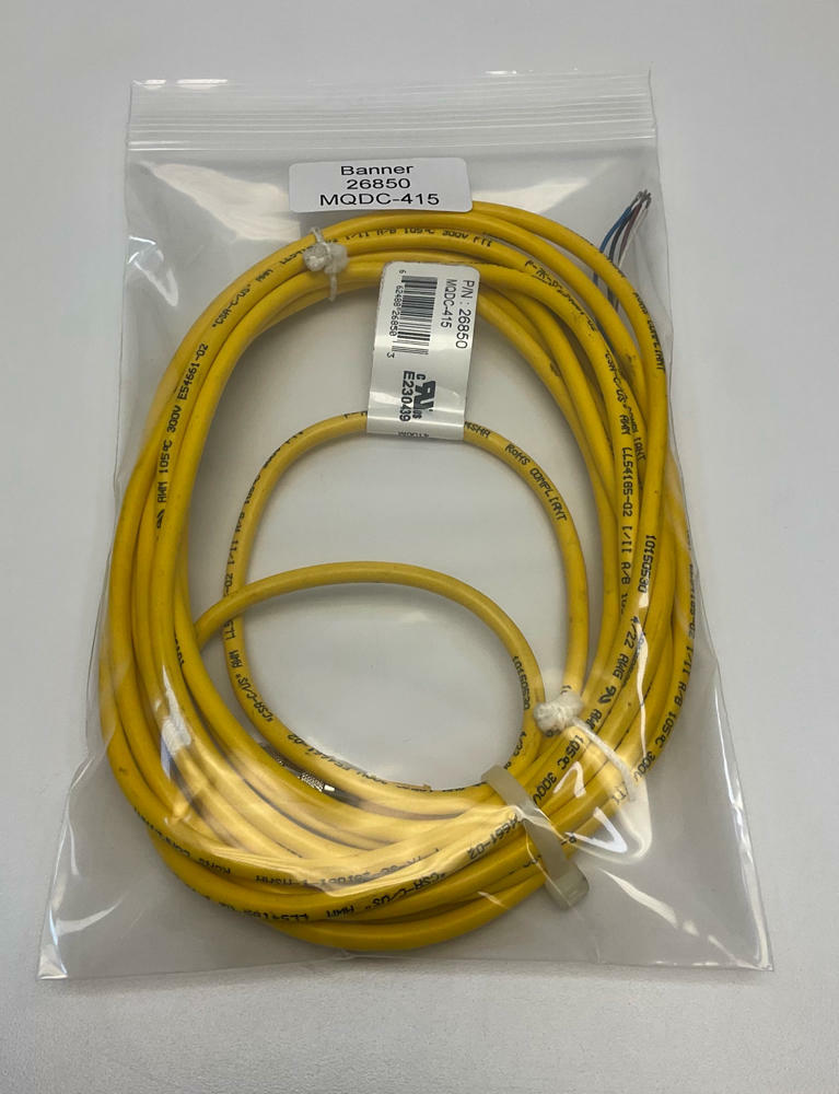 Banner  26850 / MQDC-415  Female, 4-Pin, 4-Wire Single End Cable  5M - Like New - 0