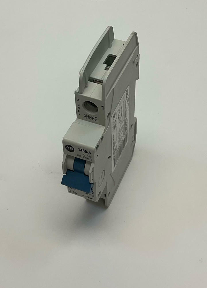 Allen Bradley  1489-A1C050  5-Amp DIN Mount Circuit Breaker 277VAC 48VDC - Like New