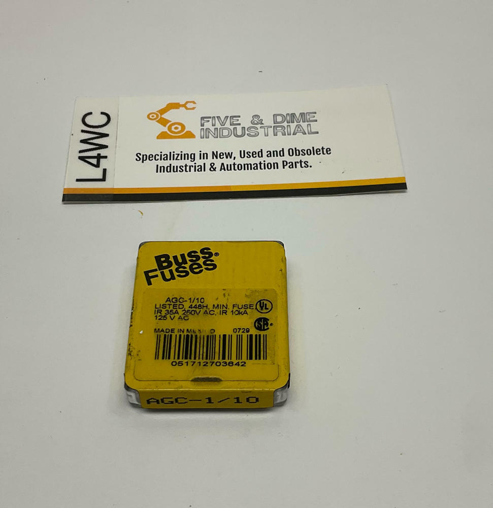 Cooper Bussmann  AGC-1/10  5-Pack  1/10-Amp Fuses 125/250 VAC - Like New