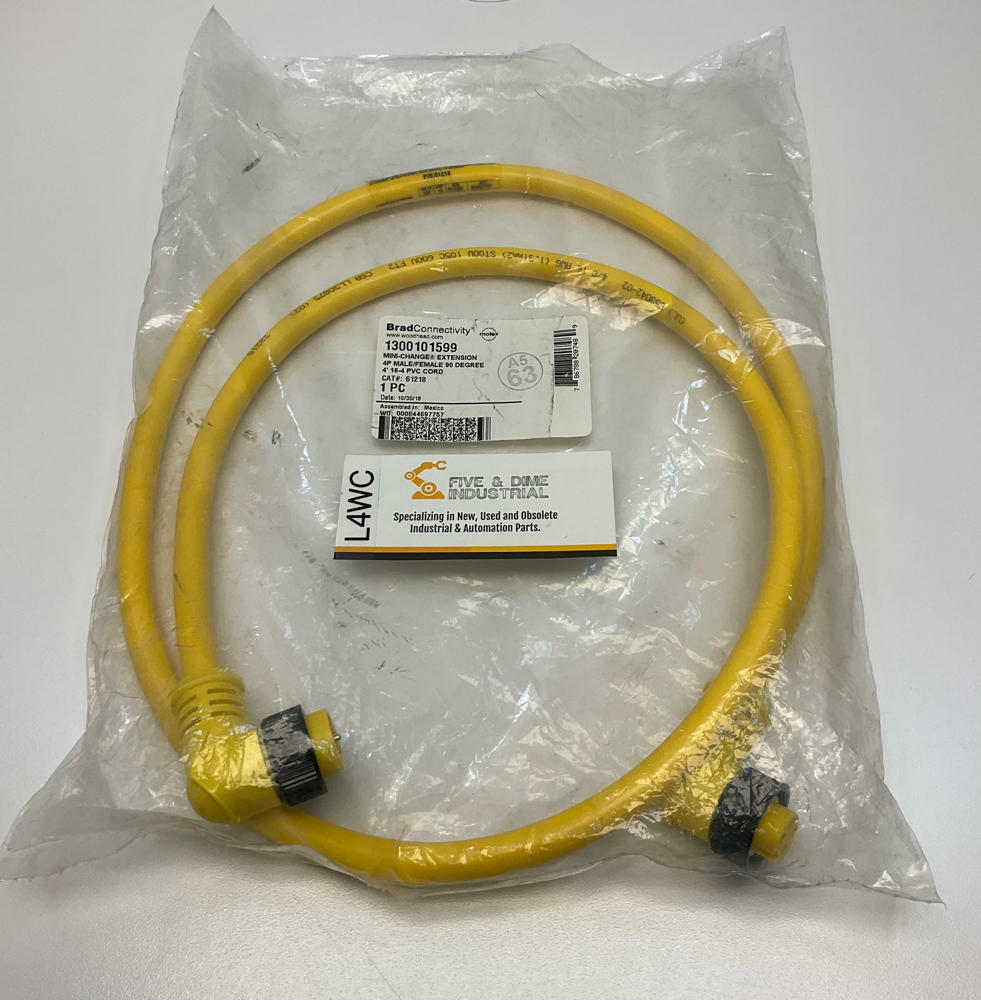 Brad Woodhead  1300101599  4-Pole Male/Female 90° Cable 4' - Like New