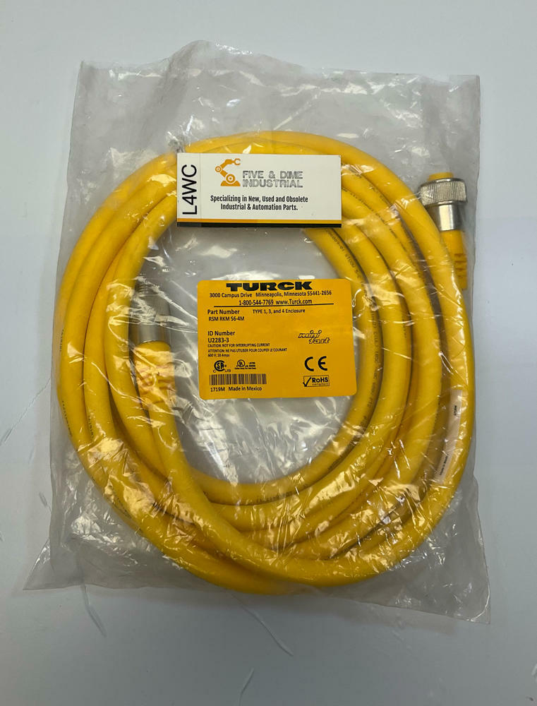 Turck  RSM-RKM-56-4M  5-Pole Minifast Cable Male/Female U2283-3  4-Meters - Like New