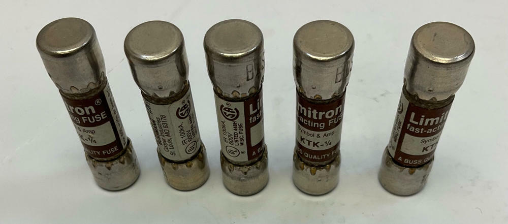 Bussman KTK-1/4 Lot of 5 Limitron Fuses 1/4 - Amp, 0.25 - Like New