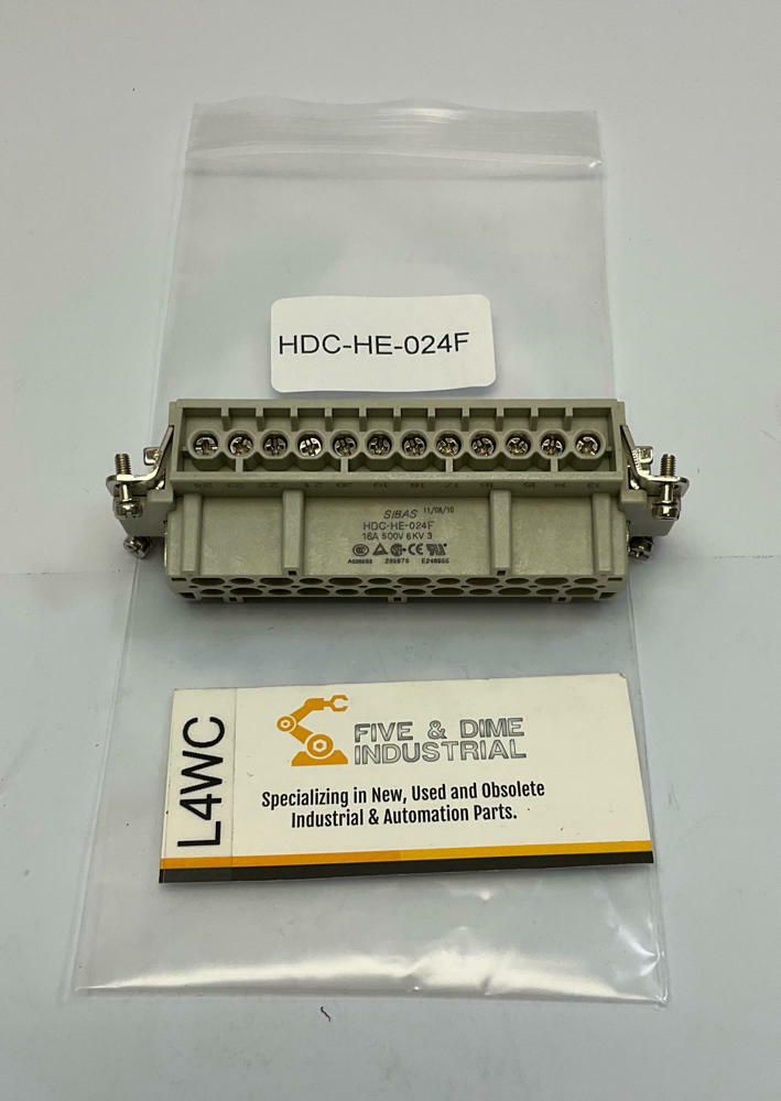 Sibas  HDC-HE-024F  24-Pin Insert, Female Connector w/ Screw Terminals - Like New